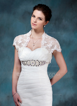 Short Sleeve Lace Wedding Jacket / Special Occasion Wrap (013004983)