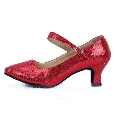 jjshouse women's leatherette sparkling glitter heels ballroom dance shoes