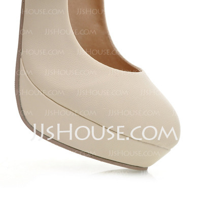 Leatherette Stiletto Heel Closed Toe Platform Pumps Wedding Shoes (047011901)