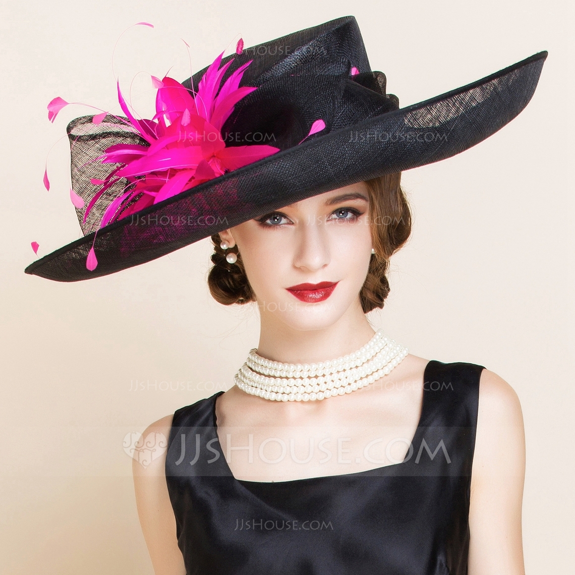 Ladies� Summer Cambric With Feather Bowler/Cloche Ladies� Summer Cambric With Feather Bowler/Cloche