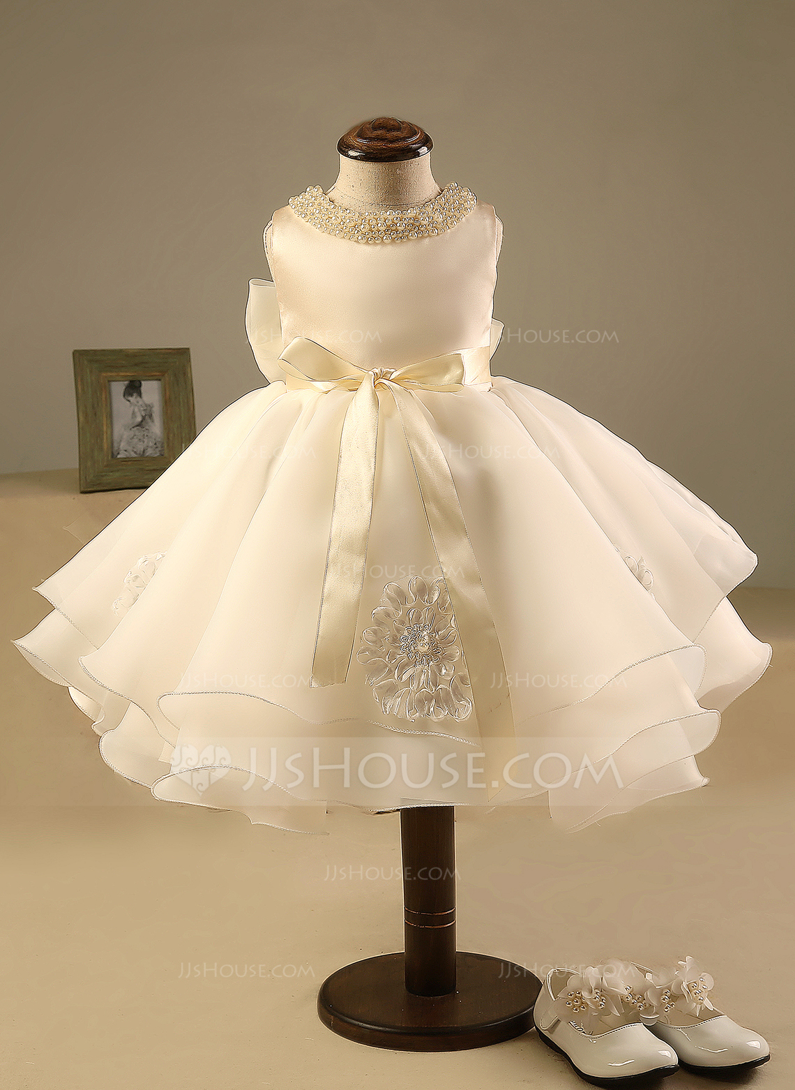 Ball Gown Kneelength Flower Girl Dress Polyester/Cotton Sleeveless