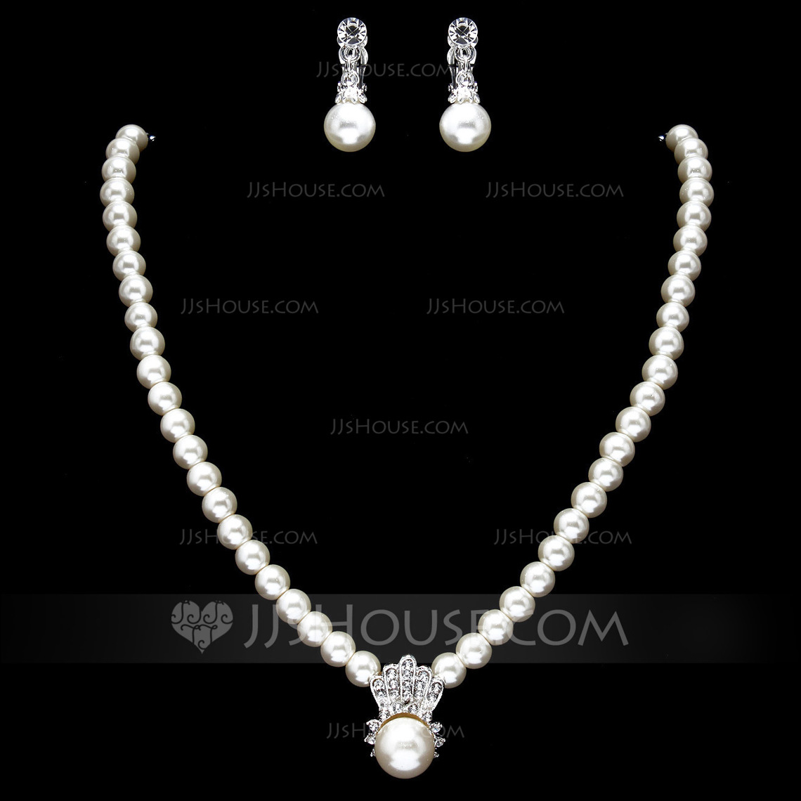 Elegant Pearl With Rhinestone Ladies' Jewelry Sets (011017859) JJsHouse