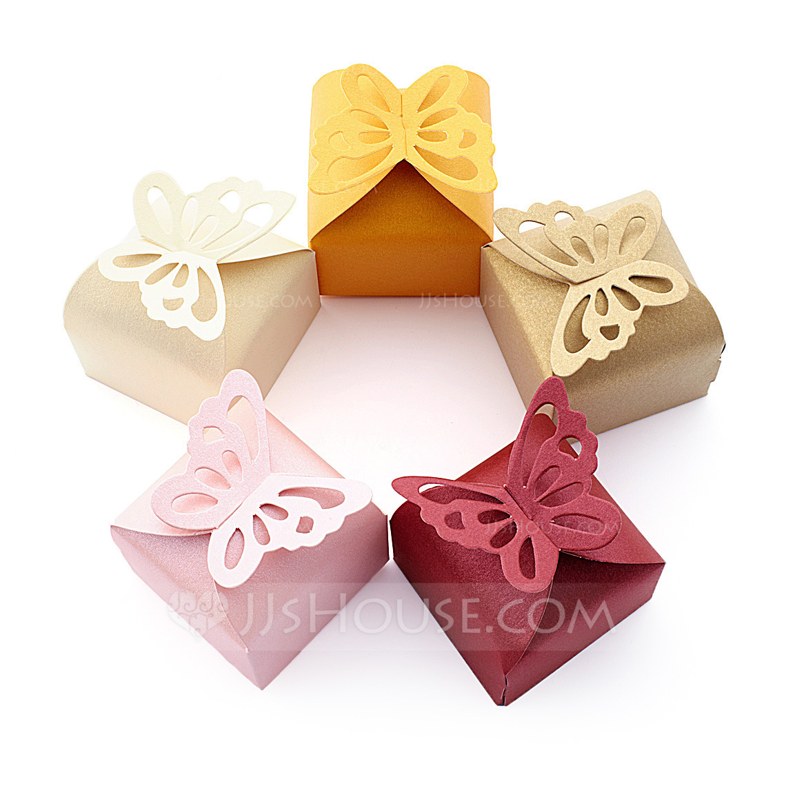 Butterfly Top Cubic Favor Boxes (Set of 12) (050009750) JJsHouse