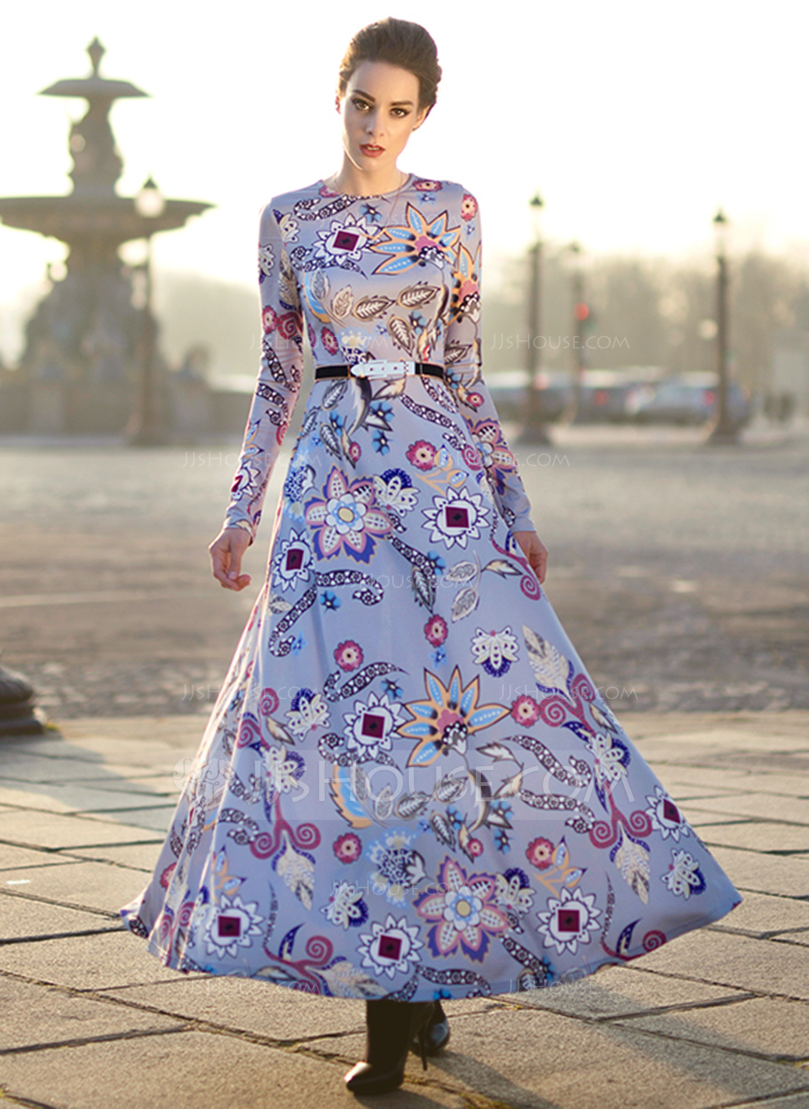 Polyester/Spandex With Print Maxi Dress (199084195) JJsHouse