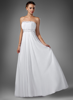 Empire Sweetheart Sweep Train Chiffon Evening Dress With Ruffle Beading Sequins (017004374)