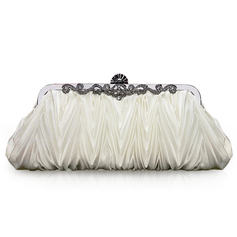 Beige Gorgeous Silk Evening Clutches  (012005434)