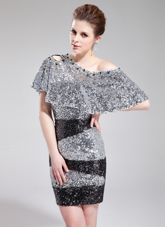 Sheath Sweetheart Short/Mini Sequined Prom Dress (018019186)