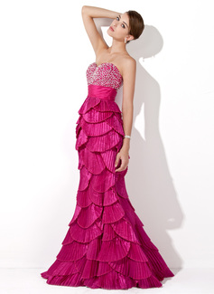 Mermaid Sweetheart Floor-Length Taffeta Prom Dress With Beading Sequins (018005254)