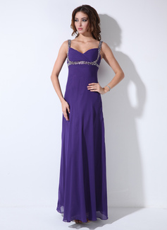 Empire Sweetheart Floor-Length Chiffon Evening Dress With Ruffle Beading Sequins (017020671)