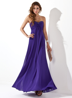 Empire Sweetheart Floor-Length Chiffon Evening Dress With Ruffle Beading (017020658)