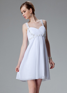 Empire Sweetheart Short/Mini Chiffon Taffeta Homecoming Dress With Ruffle Beading Sequins (022020769)