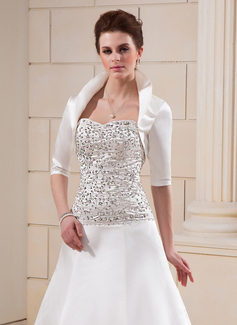 Jackets/Wraps Wedding Charmesue Wraps With Half-Sleeve (013020207)