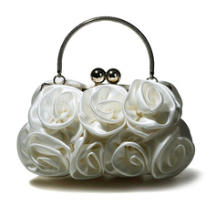 Gorgeous Silk Evening Handbags/ Clutches/ Top Handle Bags(Ivory) (012012241)