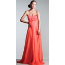 Amazing Empire Sweetheart Court Train Chiffon Charmeuse Evening Dresses with Ruffle (017002563)