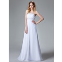 Fantastic A-Line/Princess Sweetheart Sweep Train Chiffon Charmeuse Evening Dresses With Ruffle Beading (017004374)
