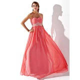 Empire Sweetheart Floor-Length Chiffon Prom Dress With Ruffle Beading (018005353)