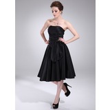 Empire Sweetheart Knee-Length Charmeuse Bridesmaid Dress With Ruffle (007018773)