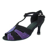 Velvet Taffeta Heels Sandals Latin Dance Shoes With T-Strap (053013548)