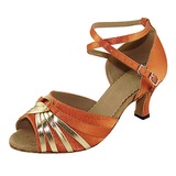 Satin Patent Leather Heels Sandals Latin Dance Shoes With Ankle Strap (053013363)