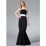 Mermaid Strapless Sweep Train Satin Bridesmaid Dress With Sash (007001773)