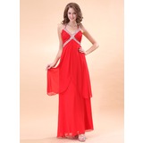 A-Line/Princess Halter Floor-Length Chiffon Holiday Dress With Ruffle Beading (020014398)