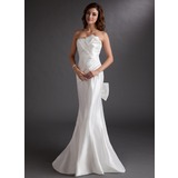 Mermaid Strapless Watteau Train Taffeta Prom Dress With Ruffle (018016751)