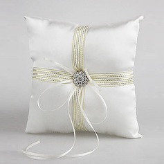 Satin Wedding Ring Pillow With Ribbons And Rhinestone(103018232)