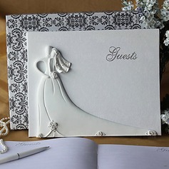 Bride and Groom Design Wedding Guest Book in White Resin(101018141)