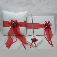 Ring Pillow With Guest Book and Pen Set (3 Pieces)(100017967)