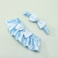 Satin With Bowknot Wedding Garters (104019475)
