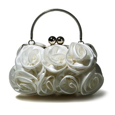 Gorgeous Silk Evening Handbags/ Clutches/ Top Handle Bags(Ivory) (012012241)