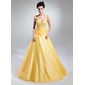 Ball-Gown Halter Floor-Length Organza Prom Dress With Ruffle Beading Sequins (018015051)