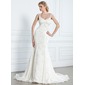 Mermaid V-neck Watteau Train Chiffon Lace Wedding Dress With Beadwork (002005314) Mermaid V-neck Watteau Train Chiffon Lace Wedding Dress With Beadwork (002005314)