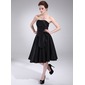 Empire Sweetheart Knee-Length Charmeuse Bridesmaid Dress With Ruffle (007018773)