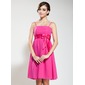 Empire Knee-Length Chiffon Charmeuse Bridesmaid Dress With Sash Beading (007020883) Empire Knee-Length Chiffon Charmeuse Bridesmaid Dress With Sash Beading (007020883)