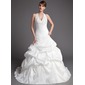 Ball-Gown Halter Chapel Train Taffeta Wedding Dress With Ruffle Lace Beadwork (002001447) Ball-Gown Halter Chapel Train Taffeta Wedding Dress With Ruffle Lace Beadwork (002001447)