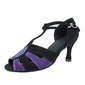 Velvet Taffeta Heels Sandals Latin Dance Shoes With T-Strap (053013548)