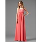 Attractive Empire Strapless Floor-Length Chiffon  Charmeuse Holiday Dresses with Ruffle  Lace  Beading (020003264)