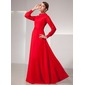 A-Line/Princess Scoop Neck Floor-Length Chiffon Mother of the Bride Dress With Ruffle (008014415)