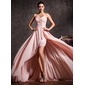 A-Line/Princess Sweetheart Asymmetrical Chiffon Prom Dress With Ruffle Beading (018020814)