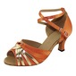 Satin Patent Leather Heels Sandals Latin Dance Shoes With Ankle Strap (053013363)