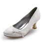 Satin Kitten Heel Closed Toe Pumps Wedding Shoes With Bowknot (047006976)