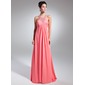 Empire Scoop Neck Sweep Train Chiffon Prom Dress With Ruffle Beading (018015081) Empire Scoop Neck Sweep Train Chiffon Prom Dress With Ruffle Beading (018015081)