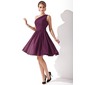 A-Line/Princess One-Shoulder Knee-Length Chiffon Bridesmaid Dress With Ruffle (007000918)