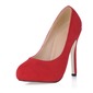 Suede Stiletto Heel Closed Toe Platform Pumps (085017488)