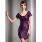 Sheath Scoop Neck Short/Mini Sequined Cocktail Dress (016006687) Sheath Scoop Neck Short/Mini Sequined Cocktail Dress (016006687)