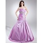 A-Line/Princess Scalloped Neck Sweep Train Taffeta Quinceanera Dress With Embroidered Ruffle Beading (021015860) A-Line/Princess Scalloped Neck Sweep Train Taffeta Quinceanera Dress With Embroidered Ruffle Beading (021015860)