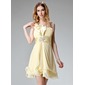 A-Line/Princess One-Shoulder Short/Mini Chiffon Charmeuse Homecoming Dress With Ruffle Beading (022004400)