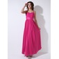 Empire Sweetheart Floor-Length Chiffon Charmeuse Bridesmaid Dress With Ruffle (007000933)