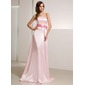 A-Line/Princess Strapless Sweep Train Charmeuse Bridesmaid Dress With Sash Beading (007020732) A-Line/Princess Strapless Sweep Train Charmeuse Bridesmaid Dress With Sash Beading (007020732)